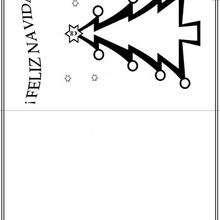tarjeta para Navidad, árbol - Manualidades para niños - Manualidades NAVIDEÑAS - TARJETAS DE NAVIDAD para imprimir - Tarjetas navideñas ARBOL DE NAVIDAD