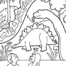 Dibujo estogosaurio y otros dinosaurios - Dibujos para Colorear y Pintar - Dibujos para colorear ANIMALES - Dibujos para colorear DINOSAURIOS - Colorear dinosaurio ESTEGOSAURIO