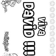 DAVID pintar nombre niño - Dibujos para Colorear y Pintar - Dibujos para colorear NOMBRES - Dibujos para pintar NOMBRES NIÑOS