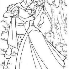 Dibujo para colorear : Aurora y el Príncipe