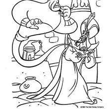 Dibujo para colorear : Jafar y el Genio