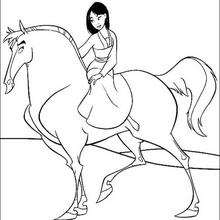 Dibujo para colorear : Khan el caballo de Mulán