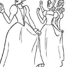 Dibujo para colorear : Lady Tremaine, Anastasia y Dricella