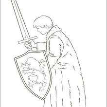 Dibujo para colorear : Peter con su espada