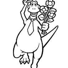 Tirex enamorado - Dibujos para Colorear y Pintar - Dibujos para colorear ANIMALES - Dibujos para colorear DINOSAURIOS - Colorear dinosaurios TIREX