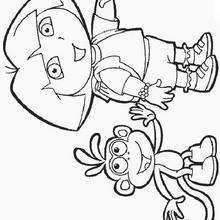 Dora et son ami - Dibujos para Colorear y Pintar - Dibujos para colorear PERSONAJES - PERSONAJES TV para colorear - Dora y sus amigos para colorear