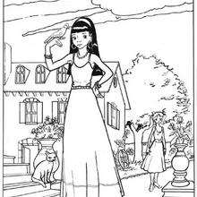 Dibujo de una princesa gitana - Dibujos para Colorear y Pintar - Dibujos de PRINCESAS para colorear - Dibujos para colorear PRINCESAS gratis