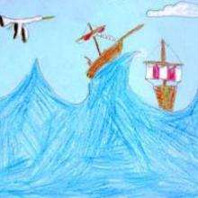 Barcos en la tormenta - Dibujar Dibujos - Dibujos de NIÑOS - Dibujos de la NATURALEZA