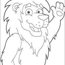 Dibujo para colorear : El león, amigo de Dora