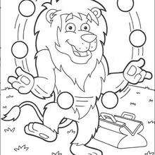 Dibujo para colorear : El león malabarista 1