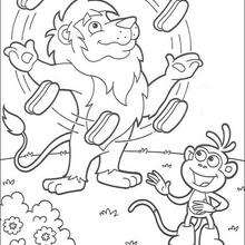 Dibujo para colorear : El león malabarista 2