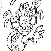 Dibujo para colorear : El monstruo con una grande boca