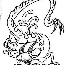 El monstruo serpiente - Dibujos para Colorear y Pintar - Dibujos infantiles para colorear - Monstruos para pintar