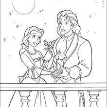 Dibujo para colorear : Bella y el príncipe Azul Disney