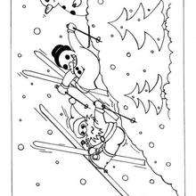 Dibujo para colorear : el esquí