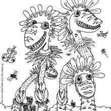Dibujo para colorear : Monstruo cactus