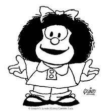 Dibujo de Mafalda sonrisa - Dibujos para Colorear y Pintar - Dibujos para colorear PERSONAJES - PERSONAJES COMIC para colorear - Dibujos para colorear MAFALDA