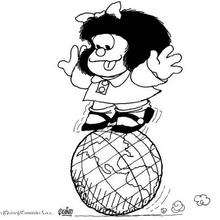 Dibujo de Mafalda vagamunda - Dibujos para Colorear y Pintar - Dibujos para colorear PERSONAJES - PERSONAJES COMIC para colorear - Dibujos para colorear MAFALDA