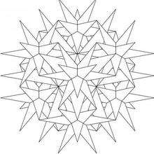 Dibujo para colorear : Mandala Estrellas y rectángulos