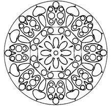 Dibujo para colorear : Mandala  Mariquitas y flores