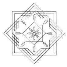 Dibujo para colorear : Mandala Cuadrados y triángulos