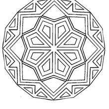 Dibujo para colorear : Mandala Rosetón con rombos