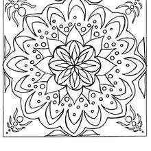 Dibujo para colorear : Mandala Azulejo Flor