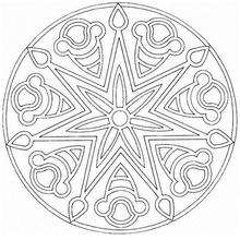 Dibujo para colorear : Mandala Estrella y flor
