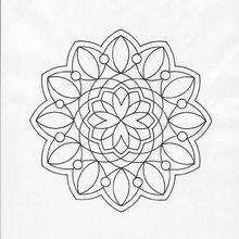 Dibujo para colorear : Mandala  Perlas y flores