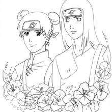 Dibujo para colorear : Naruto - Ten y Neji