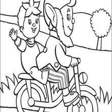 Dibujo para colorear : Rita y Jumbo en bicicleta