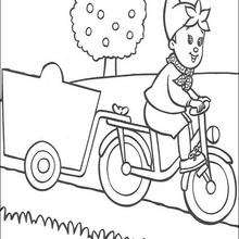 Dibujo para colorear : Noddy en bicicleta