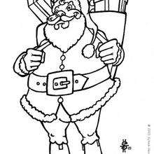 Dibujo para colorear : Papa Noel gordito