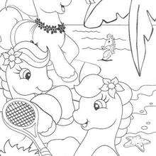 Dibujo para colorear : Ponies felices