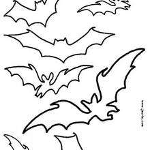Manualidad infantil : Patrón estarcido de murciélagos