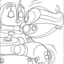 Dibujo para colorear : Los robots Rodney y Cappy