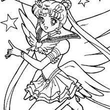 Dibujo para colorear : Sailor Moon  contenta