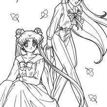 Sailor Moon sentada - Dibujos para Colorear y Pintar - Dibujos para colorear MANGA - Dibujos para colorear SAILOR MOON - Dibujos para colorear e imprimir SAILOR MOON