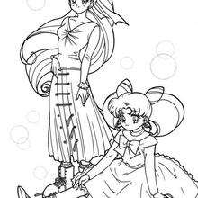 Sailor Moon y amiga - Dibujos para Colorear y Pintar - Dibujos para colorear MANGA - Dibujos para colorear SAILOR MOON - Dibujos para colorear gratis SAILOR MOON