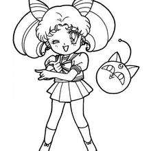 Dibujo para colorear : Sailor Moon chica