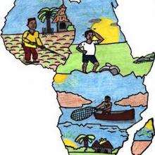 Vida cotidiana en África - Dibujar Dibujos - Imagenes para niños - Imagenes del MUNDO - En África