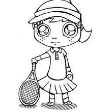 Dibujo para colorear : Jugadora de tenis