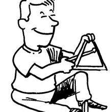 Triángulo - Dibujos para Colorear y Pintar - Dibujos infantiles para colorear - Instrumentos de Música: dibujos para colorear